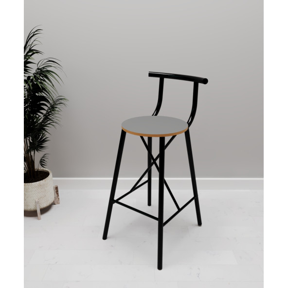 Eportatif Mutfak Sandalyesi Bar Taburesi Füme 1230 - 2