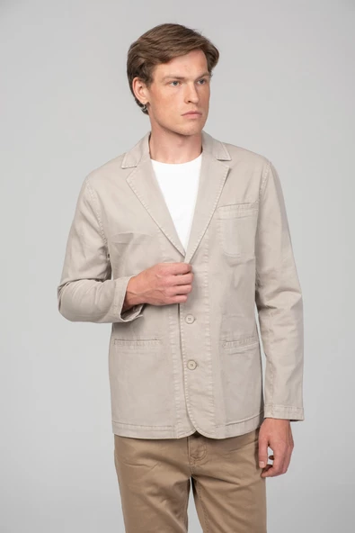 CEKMON Erkek %100 Pamuk Esnek Kumaşdan Parça Boya İçi Astarsız Spor Ceket - 7