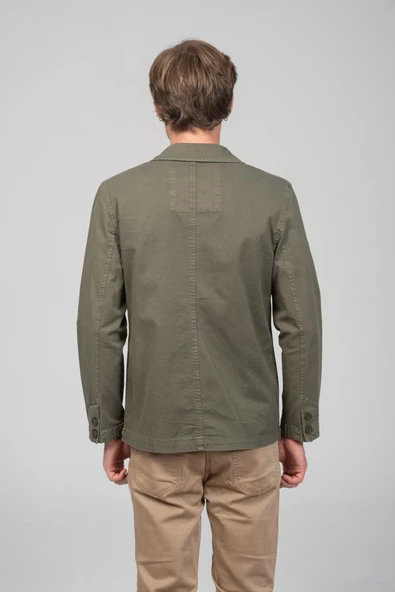 CEKMON Erkek %100 Pamuk Esnek Kumaşdan Parça Boya İçi Astarsız Spor Ceket - 5