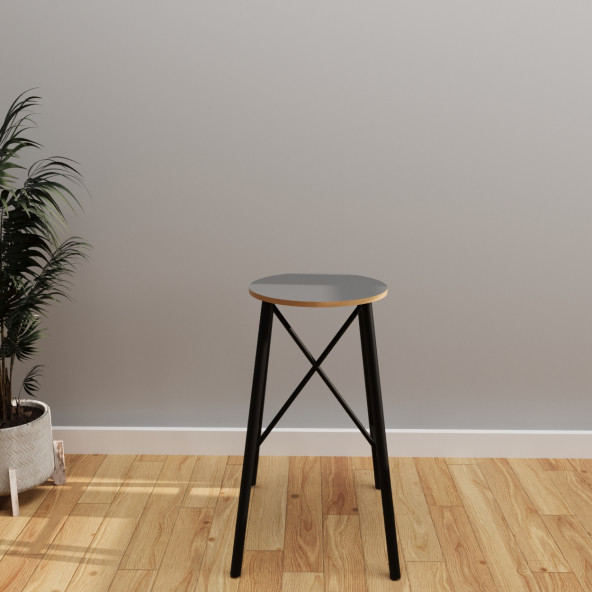 Eportatif Bar Sandalyesi Bar Taburesi Mutfak Sandalyesi Füme 1233