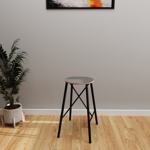 Eportatif Bar Sandalyesi Bar Taburesi Mutfak Sandalyesi Füme 1233 - 2