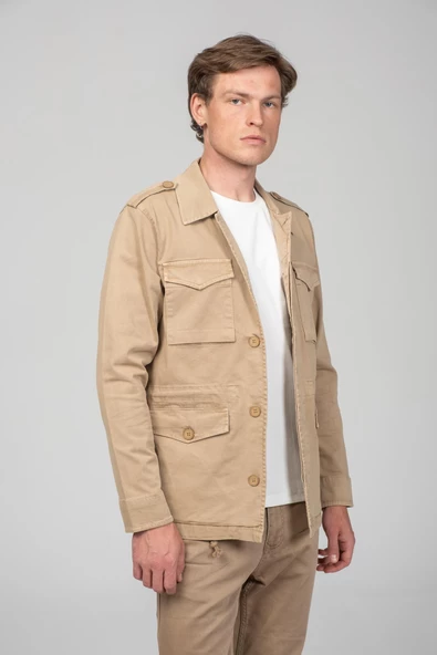 CEKMON Erkek Safari Ceket  %100 Pamuk Kumaştan Günlük ve Şık Ceket - 2