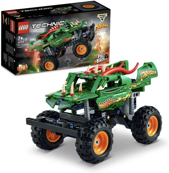 LEGO® Technic Monster Jam™ Dragon™ 42149 - Oyuncak Kamyonları Seven 7 Yaş ve Üzeri Çocuklar için 2’si 1 Arada Model (217