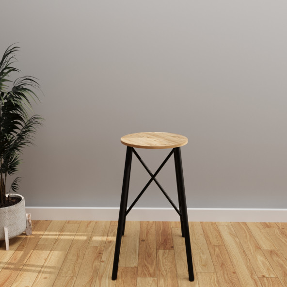 Eportatif Atlantik Çam Bar Sandalyesi Bar Taburesi Mutfak Sandalyesi 1235