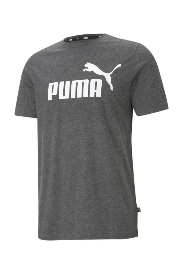 Puma ESS Heather Tee - Erkek Antrasit Spor T-shirt - 586736 01
