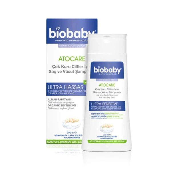 Biobaby Atocare Çok Kuru Ciltler İçin Saç ve Vücut Şampuanı 300 ml