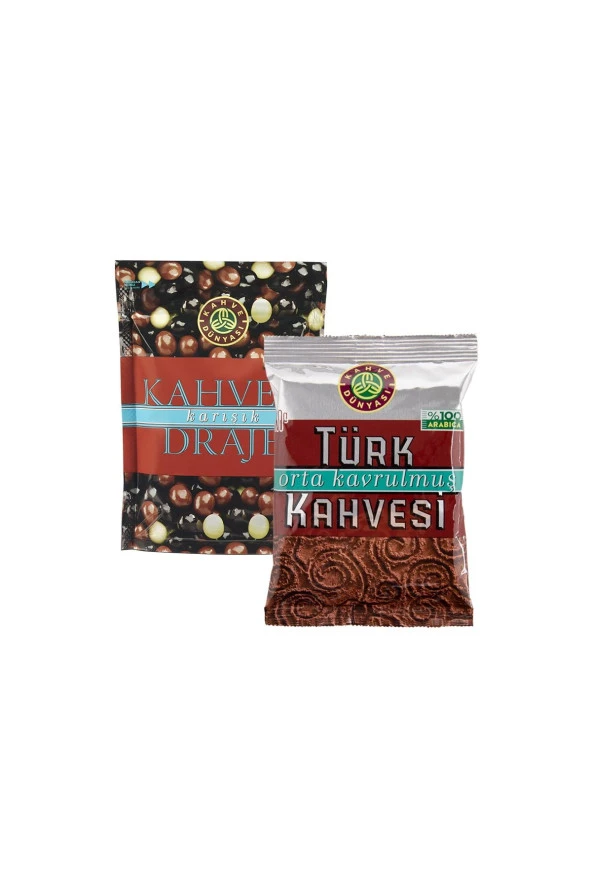 Kahve Dünyası Kahveli Draje 60 gr ve Orta Kavrulmuş Türk Kahvesi 100 gr