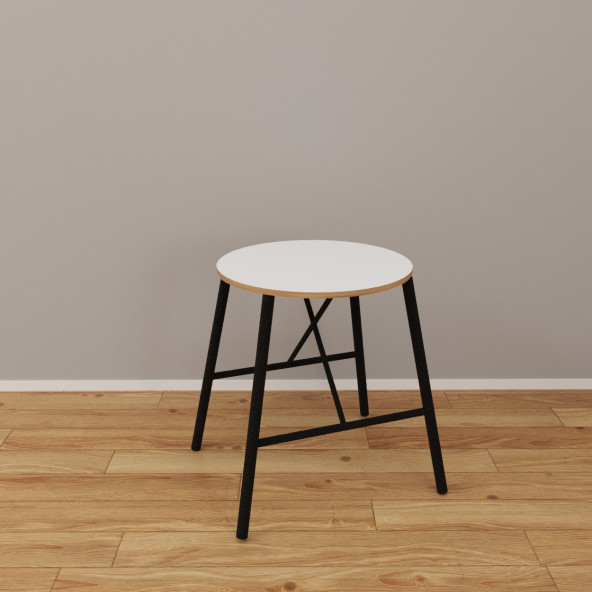 Eportatif Tabure Sandalye Mutfak Sandalyesi Beyaz 1237