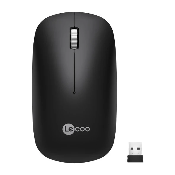 Lenovo Lecoo WS214 1200 DPI 4 Tuşlu Kablosuz Sessiz Mouse - Siyah