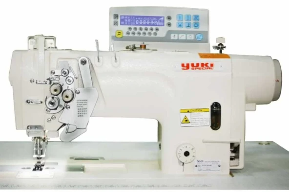 Yuki YK-8750D-405 Çift İğne B Mekik İptalli İplik Kes. Kil. Dikiş Mik. Yağ. D. Drive (Kalın Mat İçin)