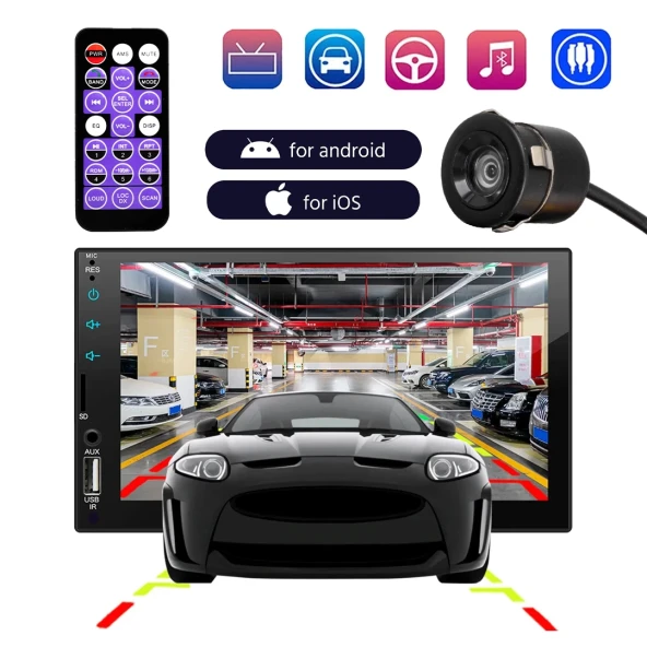 Magıcvoıce Mv-24651 7 Inch Car 2-dın Mp5 Player Car Play Mekaniksiz Double Oto Teyp