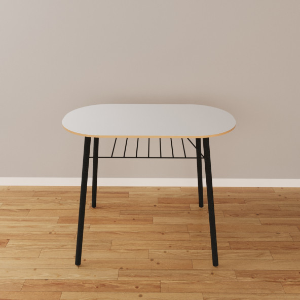 Eportatif Masa Sandalye Takımı Oval Mutfak Masası Tabure Takımı Yemek Masası Beyaz 1240 - Resim 3