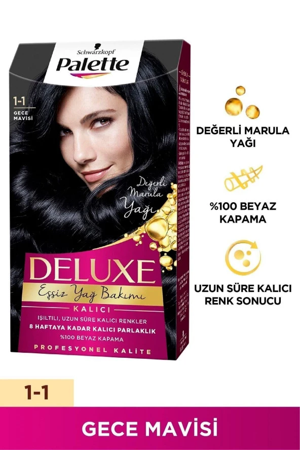 Palette DELUXE SAÇ BOYASI 1-1 GECE MAVİSİ