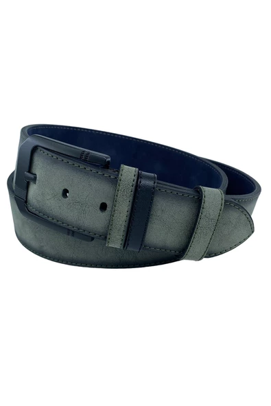 Haki Yeşil Süet Suni Deri Dikişli Model 4.5 cm.lik Unisex Spor Kemer - 4510-10 - Resim 4