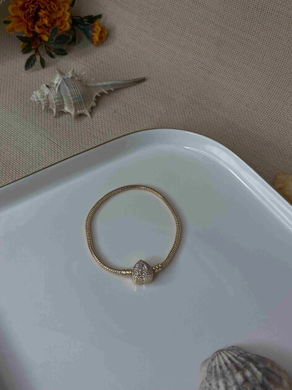 Özel Seri Pandora Model Klips Kalp Bileklik ürün görseli