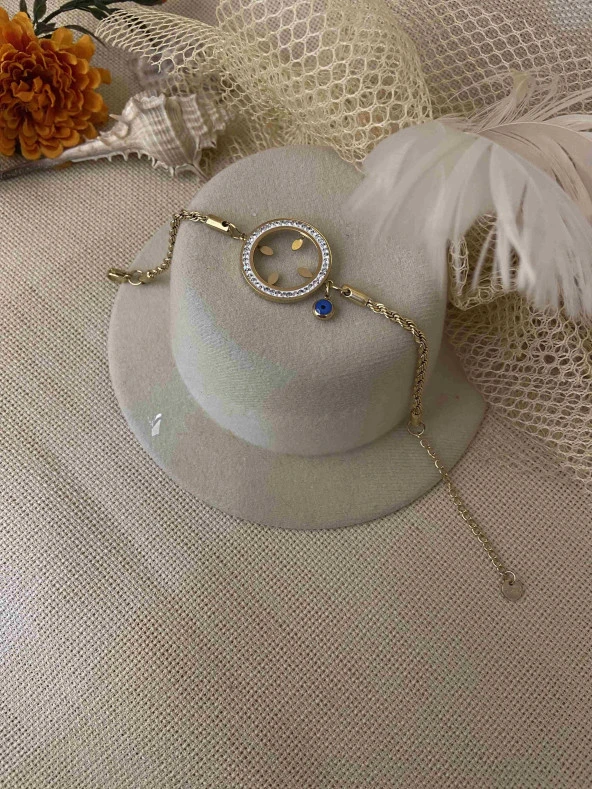 316L Çelik Çeyrek konulabilir Zirkon Taşlı Bileklik ürün görseli