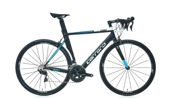 28J CARRARO RACE 062 AERO YARIŞ BİSİKLETİ - MAT SİYAH BEYAZ TURKUAZ - 54 KADRO