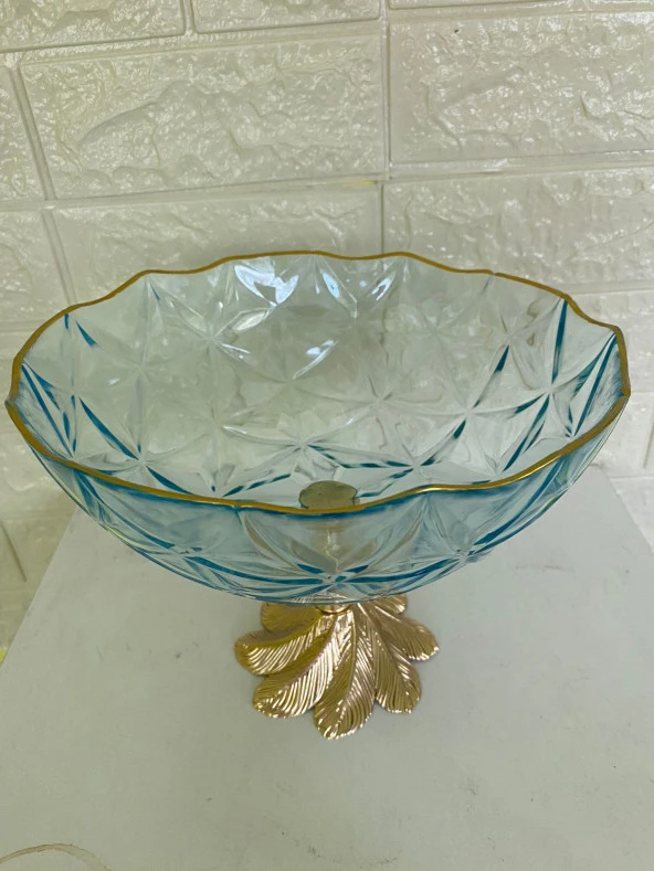 Dekoratif Ayaklı Servis Kasesi Cam - 3