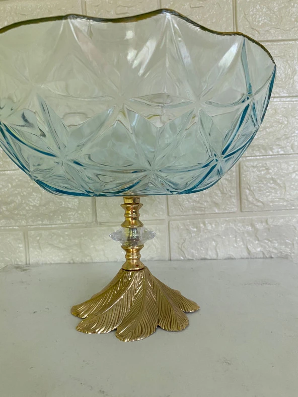 Dekoratif Ayaklı Servis Kasesi Cam - 6