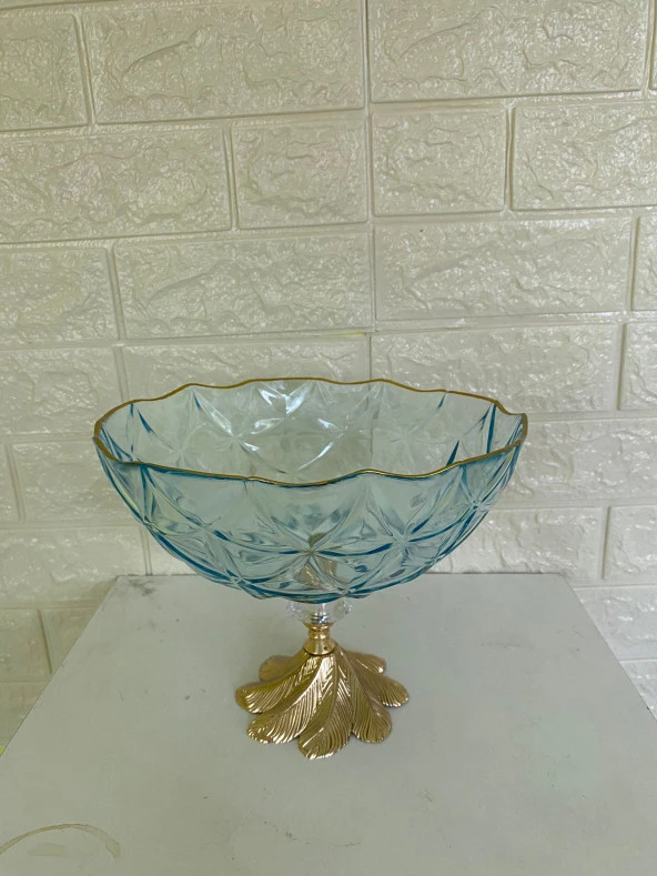 Dekoratif Ayaklı Servis Kasesi Cam - 7