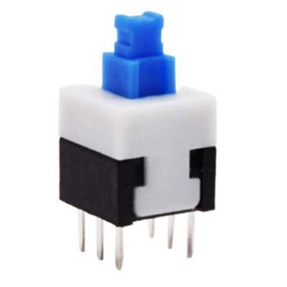 IC-197 6 Pinli Kalıcı Push Buton Kare Yaylı 7x7mm(10 Adet)