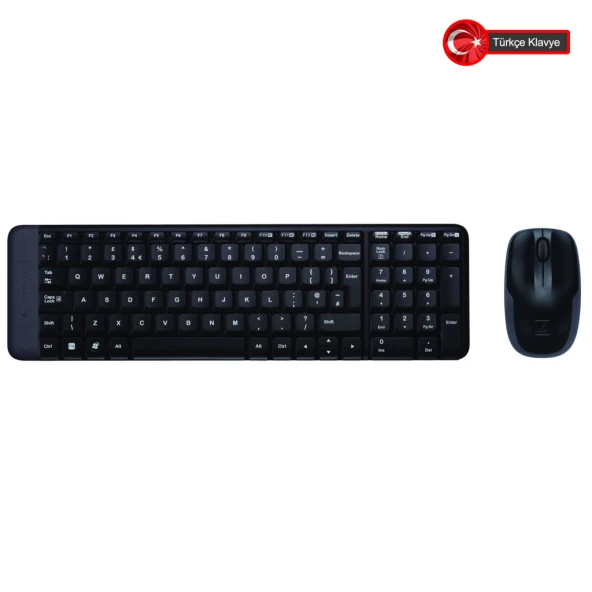 logitech MK220 Kablosuz Türkçe Klavye Mouse Seti - Siyah