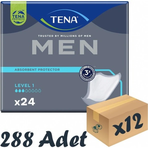 Tena Men Level-1, Erkek Mesane Pedi, 3 Damla, 24'lü 12 Paket 288 Adet - 2