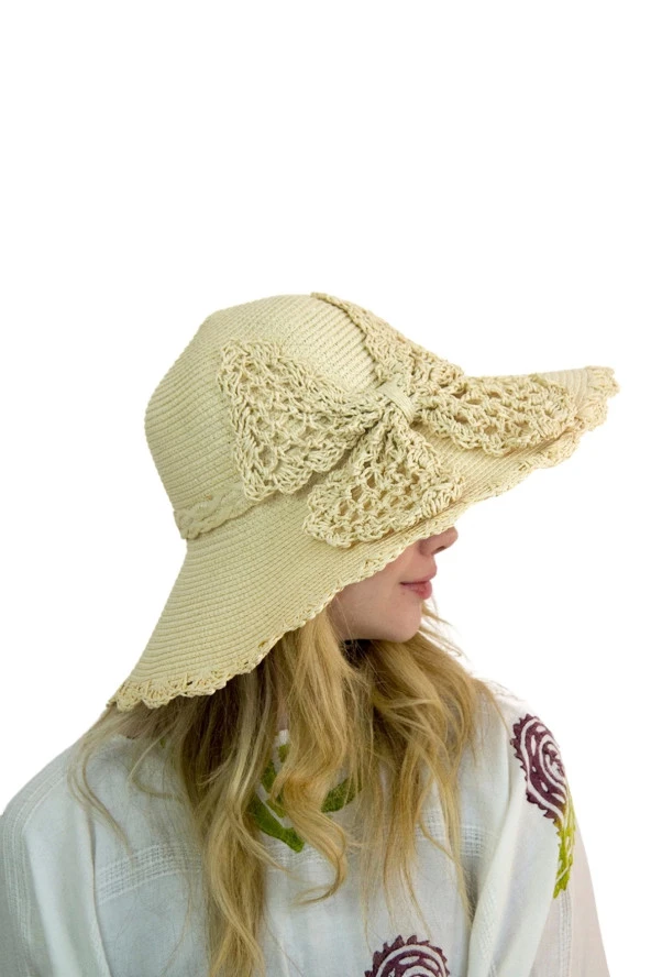 bay şapkacı - Kadın Şapka naturel 1431