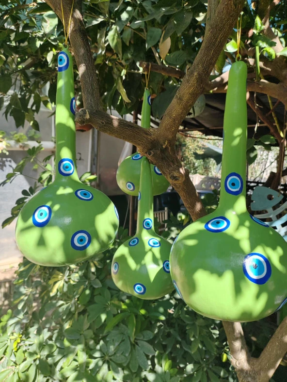 Bahçe Dekorasyon Seti Boyanmış Su kabağı 5'li Paket - 4