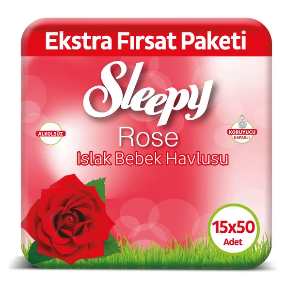 Sleepy Gül Kokulu Islak havlu 15X50 li 750 Yaprak