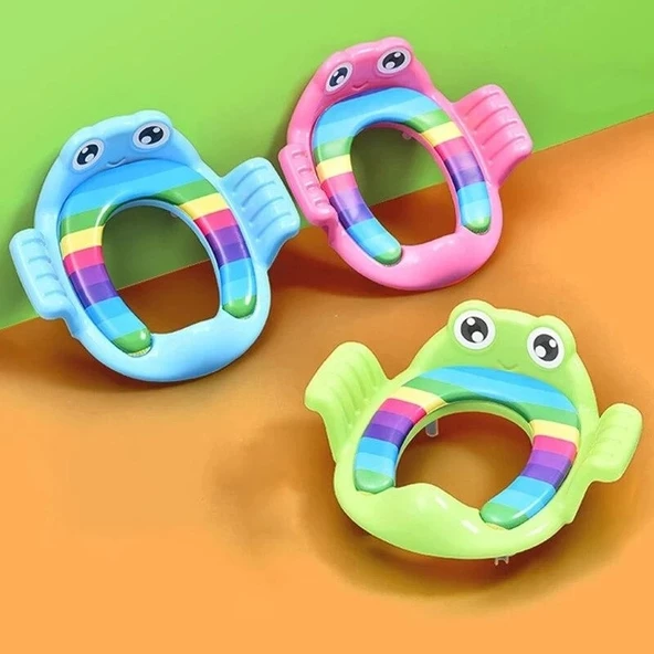 Kurbağa Model Çocuk-bebek Yanlardan Tutmalı Yumuşak Süngerli Klozet Kapağı Adaptörü Yeşil - 7