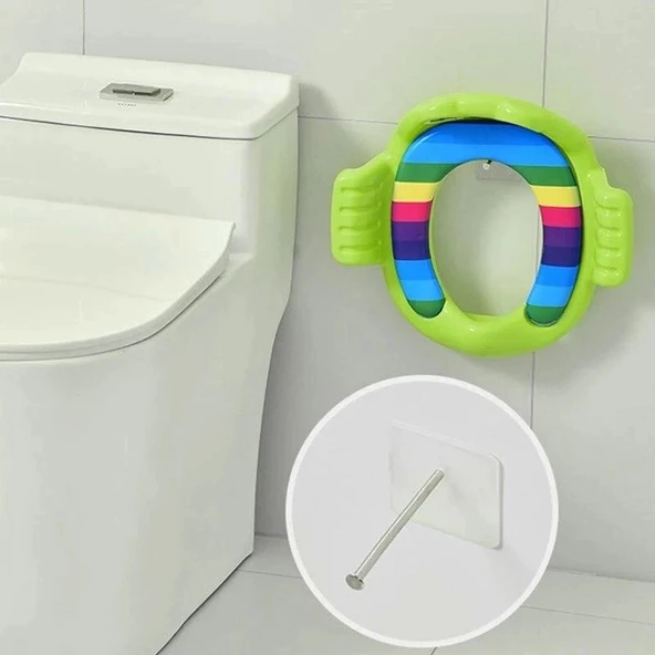Kurbağa Model Çocuk-bebek Yanlardan Tutmalı Yumuşak Süngerli Klozet Kapağı Adaptörü Yeşil - 6