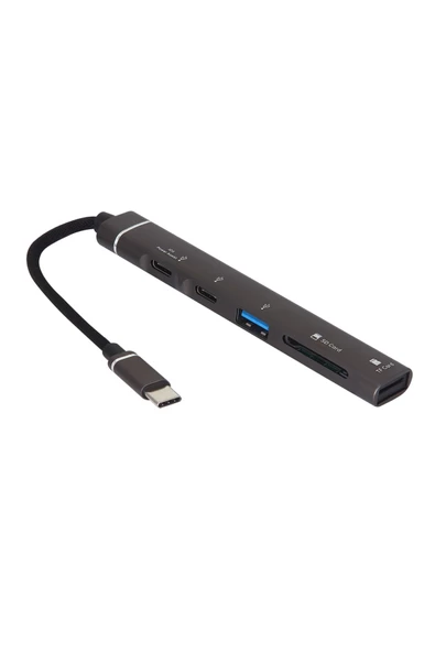4 1 Otg- Usb Çoğaltıcı Hemde Kart Okuyuculu Usb Hub Telefon Tablet Için Type-c Girişli - 4