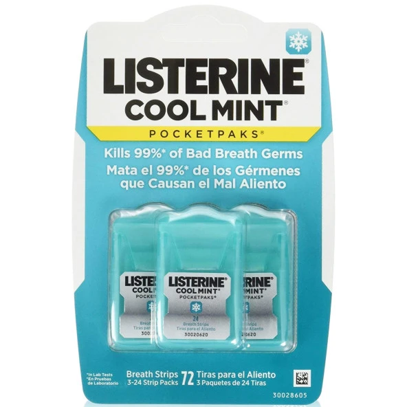 Listerine Cool Mint Nefes Tazeleyici Strip 72li Paket