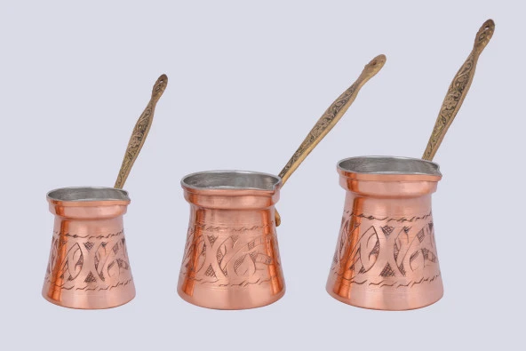 İŞLEMELİ KLASİK CEZVE NO:2 KIRMIZI - 2