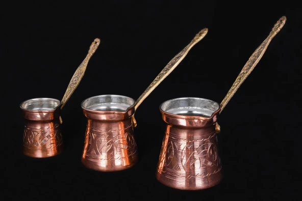 İŞLEMELİ KLASİK CEZVE NO:2 KIRMIZI - 3