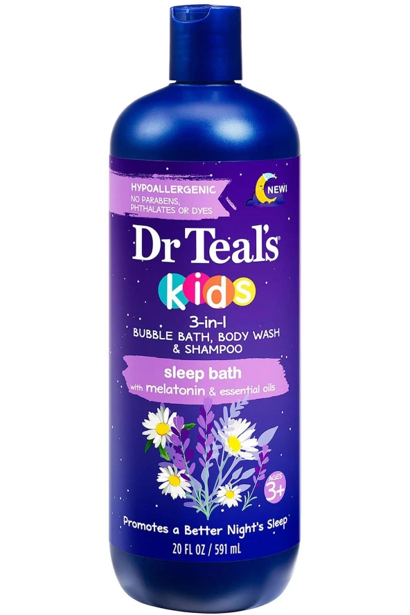 Dr.Teals Kids Sleep Bath 3in1 Banyo Köpüğü + Vücut Şampuanı + Şampuan 591ML