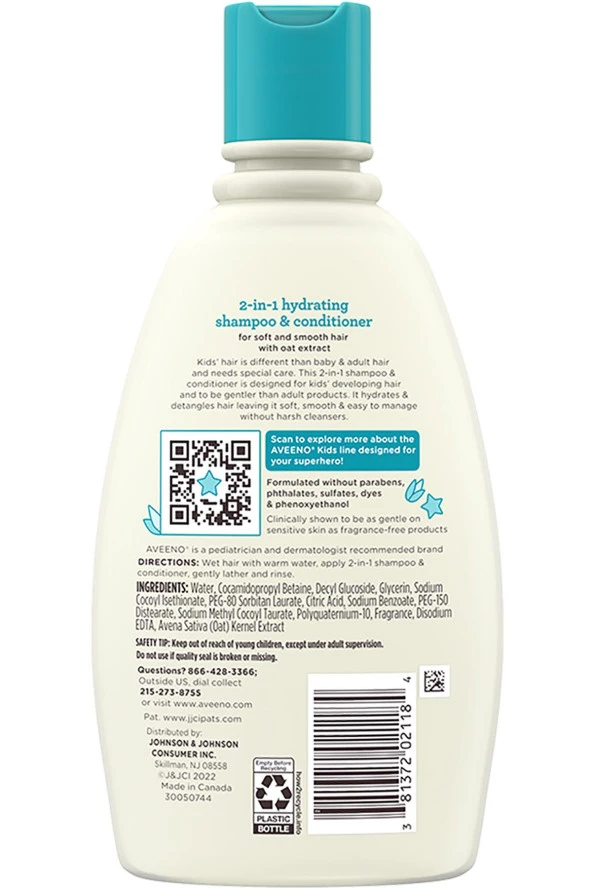 Aveeno Kids 2'si 1 Arada Nemlendirici Şampuan ve Saç Kremi 354ML - 2