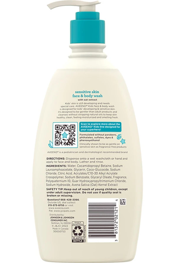 Aveeno Kids Hassas Ciltler İçin Yüz ve Vücut Şampuanı 532ML - 2