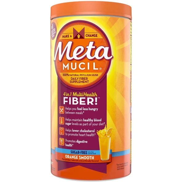 Metamucil Orange Multihealth Fiber Powder Sugar Free 754GR