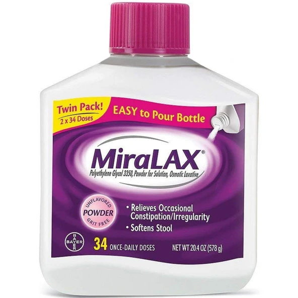 Miralax Powder Laxative 34 Doses 578GR