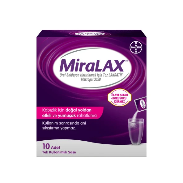 MiraLAX Oral Solüsyon Hazırlamak İçin Toz Laksatif Makrogol 3350