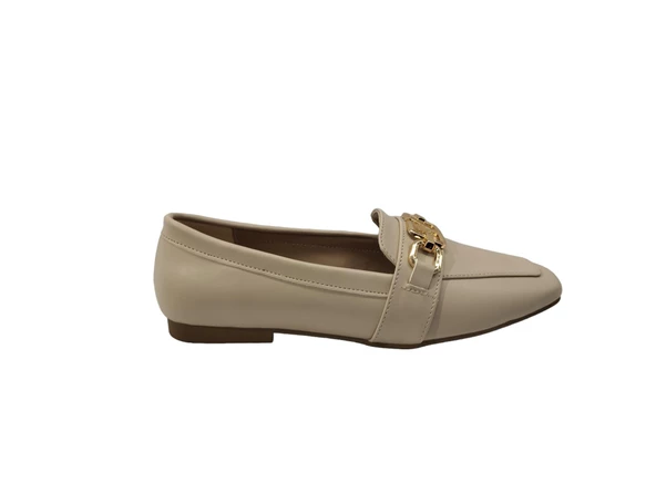 Ventes 5551221Z Kare Burun Hafif Rahat Taban Toka Detaylı Günlük Kadın Babet Ayakkabı - 5