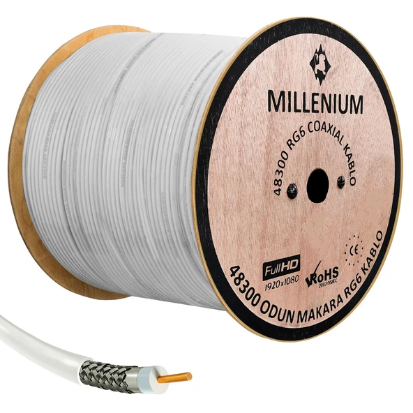 MILLENIUM Anten Kablosu RG6 U4 48 Tel 300 Metre