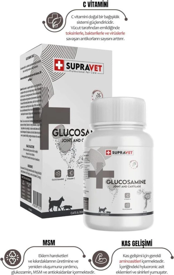 Supravet Glucosamine Tablet + Vitamin C 75 Tablet - 3