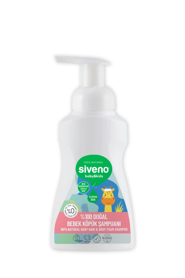 Siveno %100 Doğal Bebek Köpük Şampuanı Yenidoğan Saç Ve Vücut İçin Nemlendirici Bitkisel Vegan 250 Ml - 2