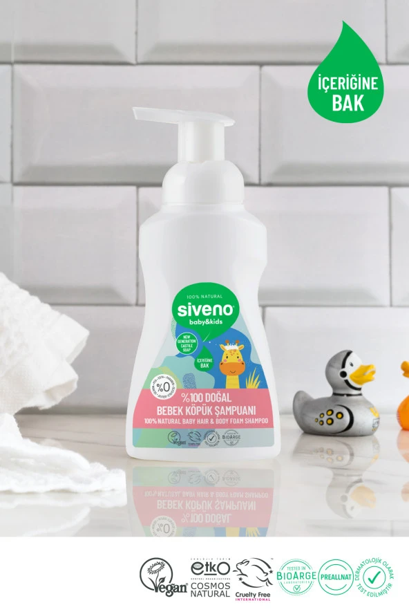Siveno %100 Doğal Bebek Köpük Şampuanı Yenidoğan Saç Ve Vücut İçin Nemlendirici Bitkisel Vegan 250 Ml - 5