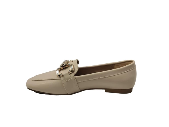 Ventes 5551217Z Kare Burun Hafif Rahat Taban Toka Detaylı Günlük Kadın Babet Ayakkabı - 2