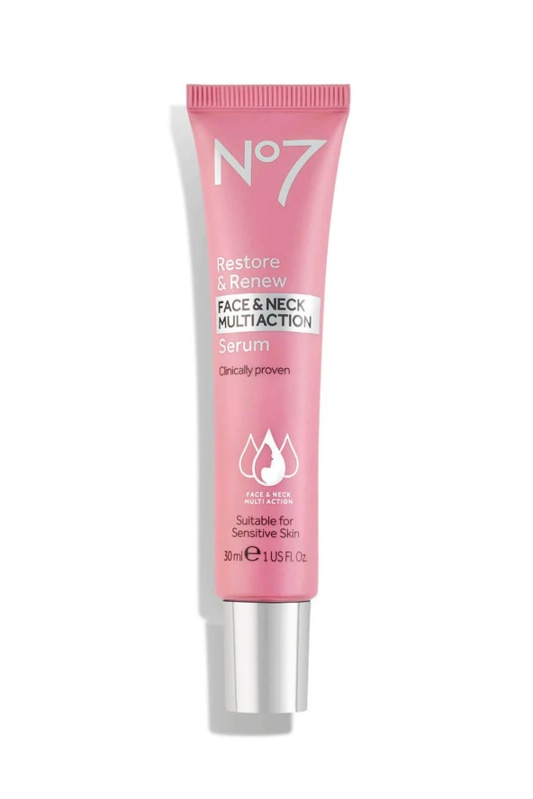 No7 Restore & Renew Multi Action Yüz ve Boyun Serumu 30ML - Resim 2