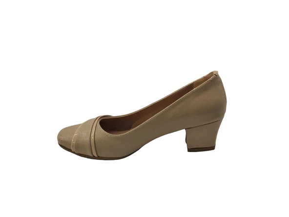 Ventes 1838675Z Yuvarlak Burun Toka Detaylı 5 cm Kalın Topuk Günlük Kadın Topuklu Ayakkabı - 2